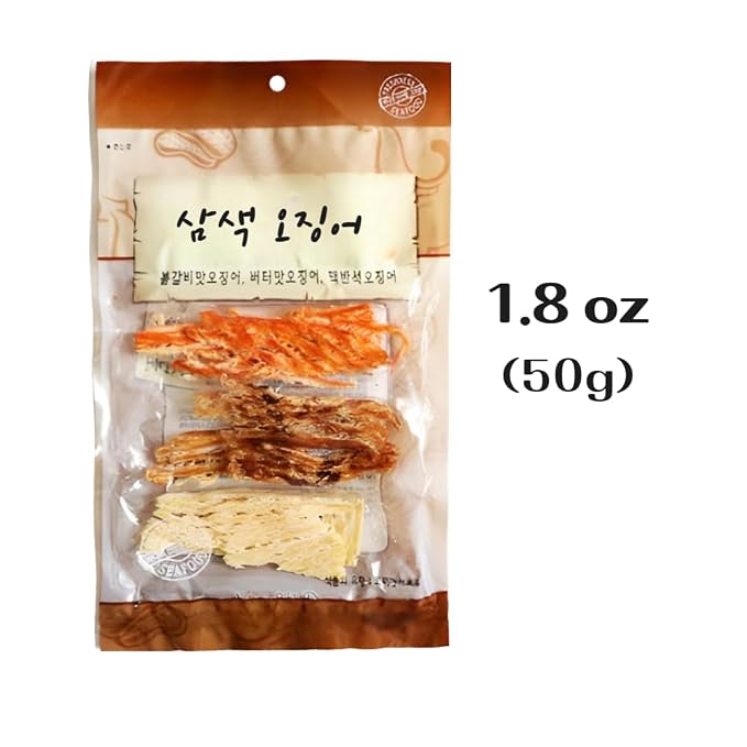 JOKUNA - Korean dried squid - Soft and chewy texture squid (Spicy, Butter, Roasted) (Mix - 2 pack)