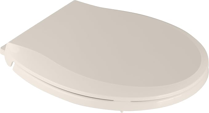 Toilet Seat Round Toilet Seat Cover Almond Color Soft Close PP Toilet Seat for Bathroom, Easy Installation and Comfortable Fit