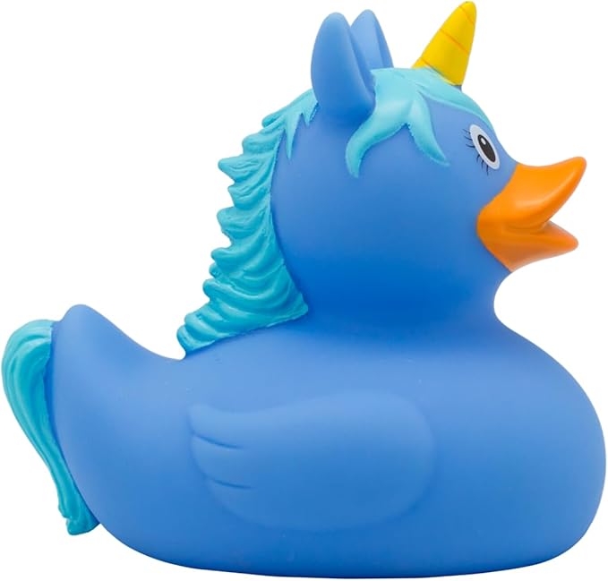 3 Inch Unicorn Blue Rubber Duck Bath Toy, Collectable, Fun for All Ages, Jeep Decoration, Crusing Vacation Gift