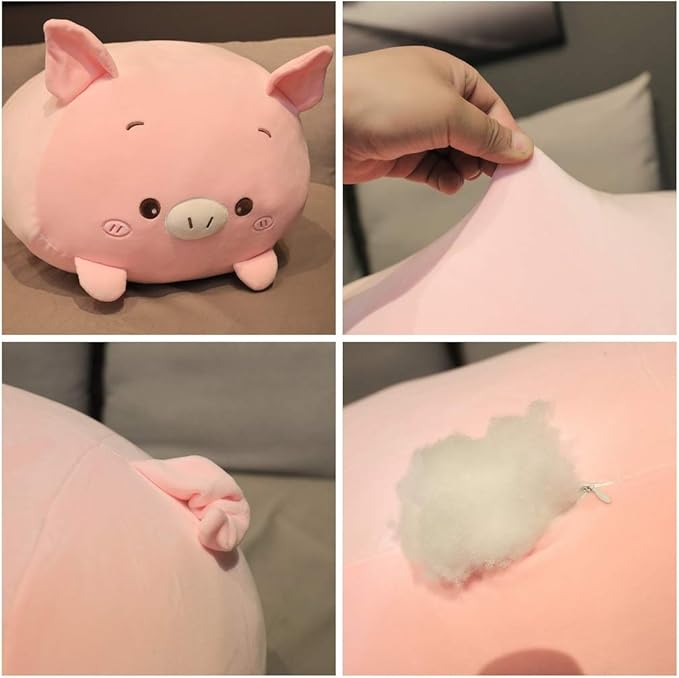 Pig Plush Pillow Soft Pig Stuffed Animal Toy Piggy Body Pillow, 23.6"