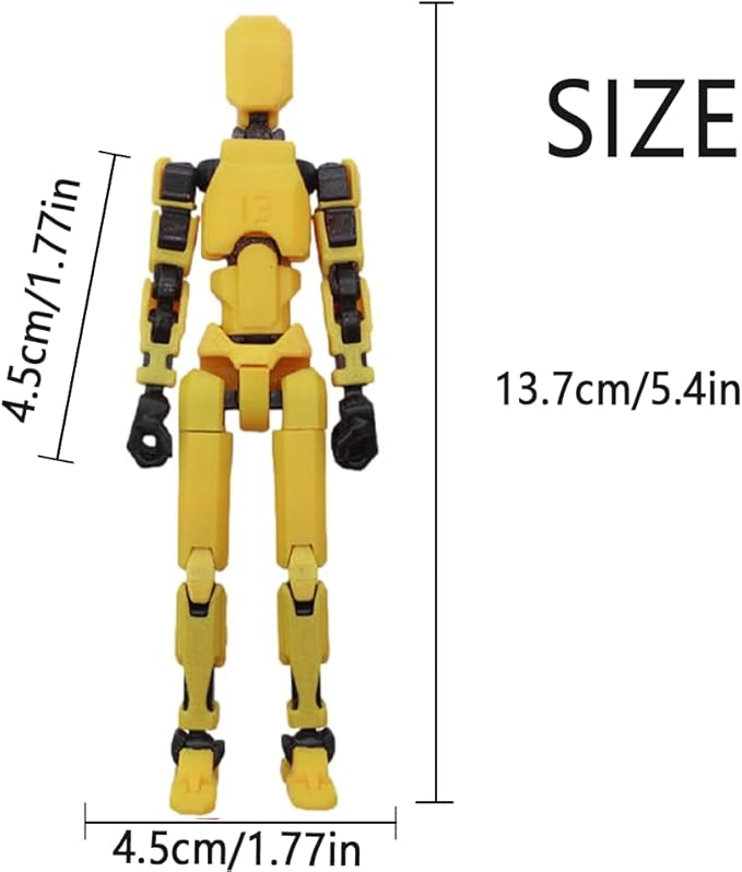 Assembly Completed 2025 New Titan 13 Action Figure,Lucky Robot 13 Action Figures 3D Printed Multi Jointed Movable Figure,Nova 13 Action Figure for Collectors Desktop Decorations (Yellow 1PC)