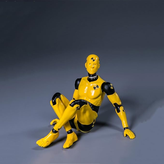 1:12 Scale Male Figure Body 6in Flexible Yellow Testman Crash Test Dummy Action Figure Doll Miniature Figure Collection