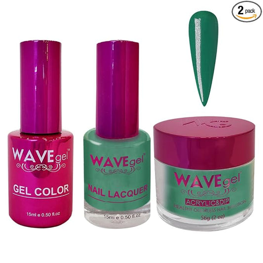 WAVEGEL Soak-Off Gel, Nail Lacquer & Acrylic/Dip Powder Matching Set - Princess Collection - #47 New Leaf