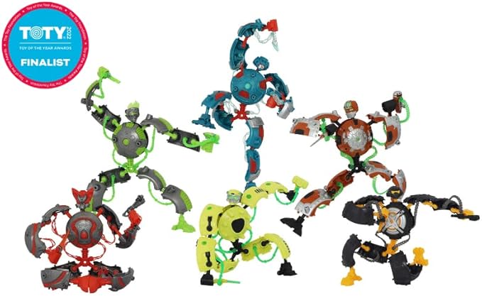 Giga Bots - HAZBOT | Energy Core Transforms Into 13 Inch Action Figure | Demolition Specialist | Unique Toy Combat Attachments and Skills | Includes 33 Buildable Pieces