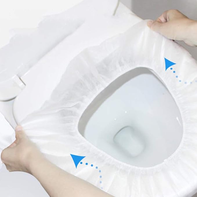 50pcs Dispossable Toilet Seat Covers, Portable Non-Slip Potty Seat Covers for Kids or Adults Travel Accessories