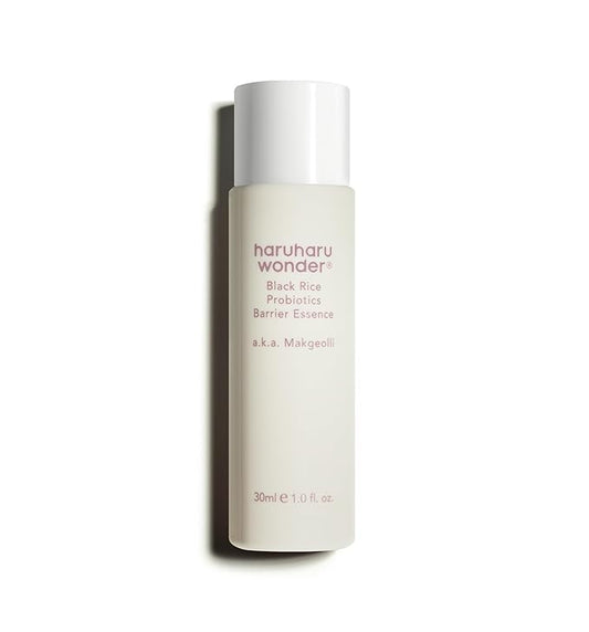 haruharu Wonder Black Rice Probiotics Barrier Essence, Travel Size, Skin Flooding & Layering, Strengthen Skin Barrier, Soothing, Plumping, Holiday Stocking Stuffer, Korean Skincare, 1.01 fl. oz