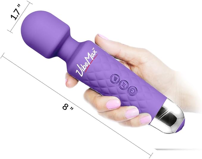 VibeMax Rechargeable Personal Massager - Powerful Multi Speed Vibration - Whisper Quiet - Waterproof - for Muscle Tension Relief in Neck, Back, Shoulders, Legs and Feet - Purple
