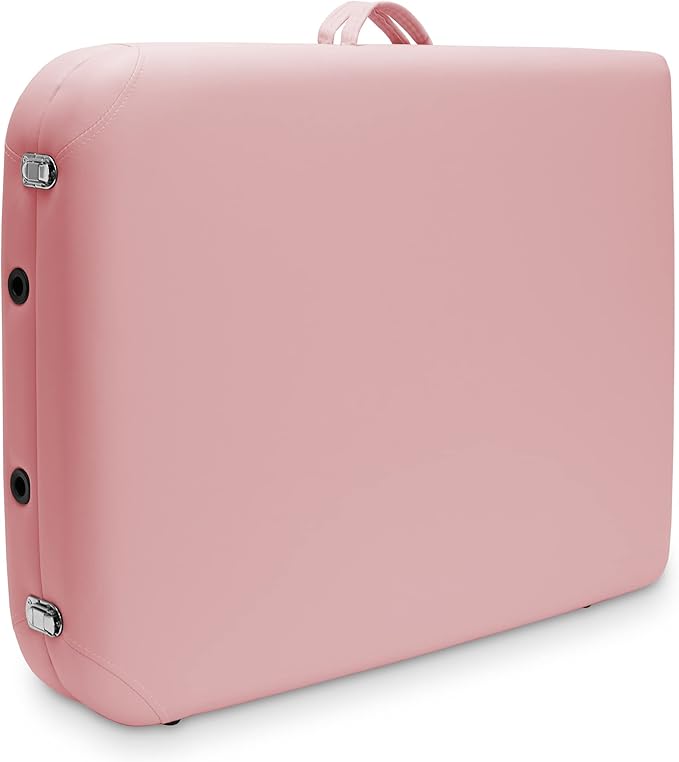 Saloniture Basic Portable Folding Massage Table - Pink