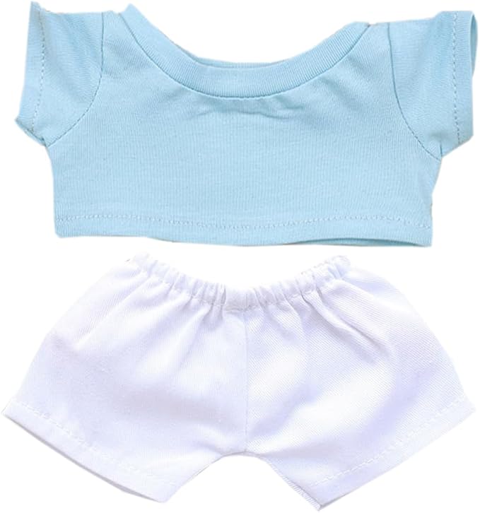 Plush Doll Clothes Solid Color T-Shirt Pants Dress Up Accessories for 10cm 15cm-17cm 20cm Doll (A8, 20cm)