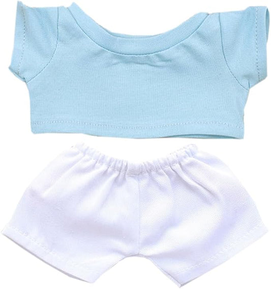 Plush Doll Clothes Solid Color T-Shirt Pants Dress Up Accessories for 10cm 15cm-17cm 20cm Doll (A8, 20cm)