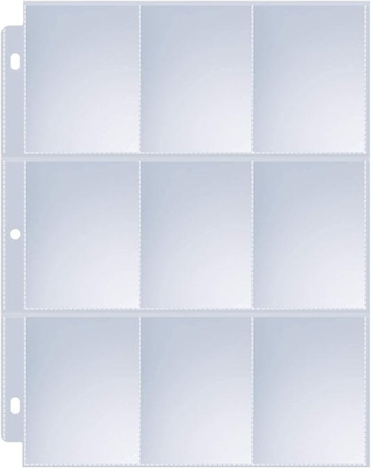 400 Pack 9 Pocket Page Protectors, Sooez Trading Card Sleeves for 3 Ring Binder, Baseball Cards Holder, Protective Pages Sheets for Binders Album, Fit for Collectible Games, Sports Cards