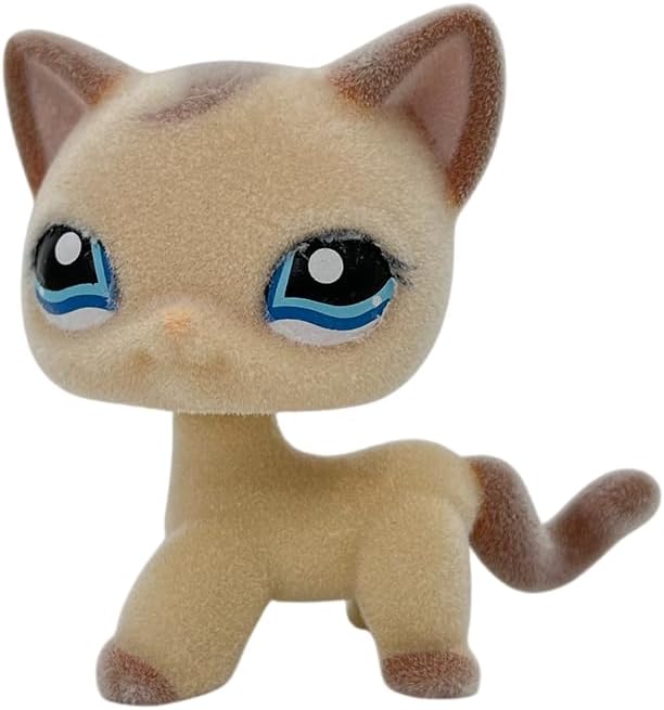 Custom Flocked Pet Shop Toy Fuzzy Animal Figure Short Hair Cat Kitty Kitten Deer OOAK (#1024)
