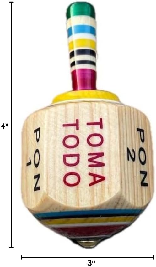 Toma Todo - Mexican Fiesta, Perfect for Adult Only Family Parties, Adults, Bachelor Parties, Wooden Spinning Top (Large)