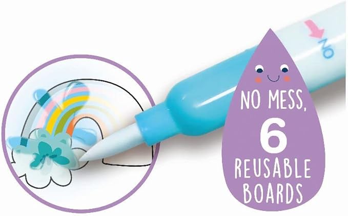 Reusable Water Coloring Book for Toddlers 3-5 Years, Road Trip & Airplane Mess-Free Portable Educational 4 in 1 Creative Set Water-Reveal Paint Activity Doodle Pad Kids Art Crafts