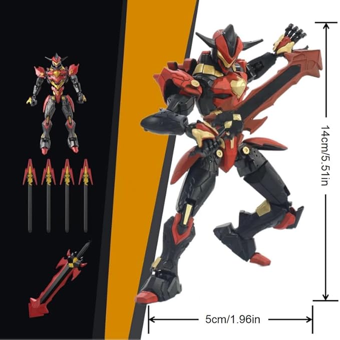Fully Assembled T13 3D Printed Action Figure with Movable Joints & Interchangeable Weapons - 3D Printed Collectible Toy Ready-to-Play for Boys and Girls (Black)