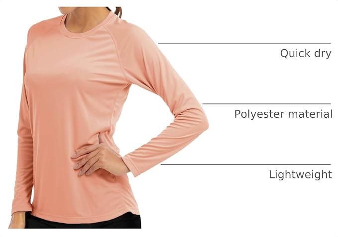 MAGCOMSEN Women's Long Sleeve Shirts UPF 50+ Sun Protection Shirts for Hiking Fishing Workout Rash Guard