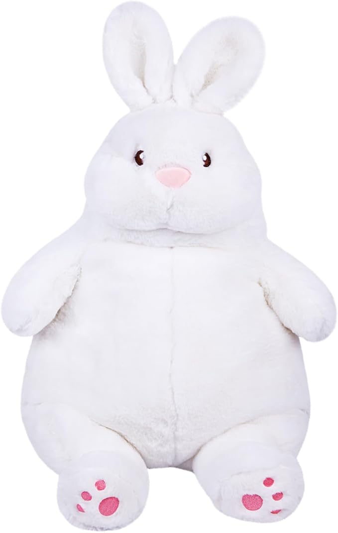 ARELUX Cute Bunny Easter Plush Rabbit 14in Stuffed Animal Hugging Pillow:Soft Large Sleeping Body Warm Fluffy Pillow Ideal Gift for Adorable Chubby Tiger Plushie Toy