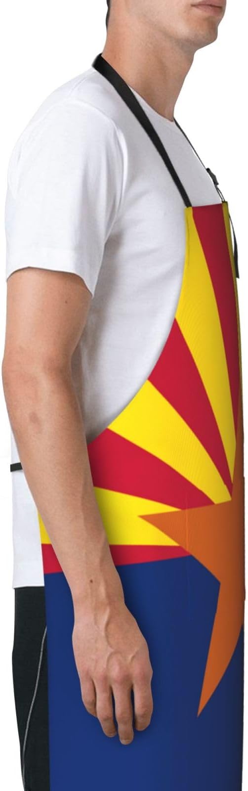 Cute Flag Kitchen Cooking Aprons for Women Men Adjustable Patriotic Flag Apron with 2 Pockets for Home Kitchen Garden