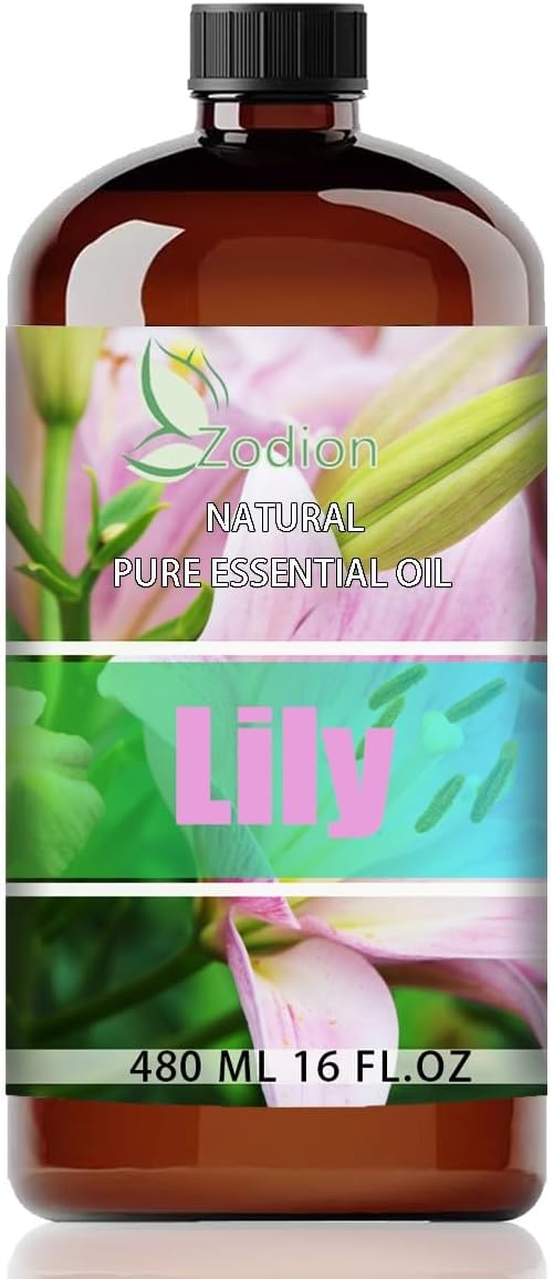 Lily Essential Oil, Lily Oil for Diffuser, 16 Fl Oz(480ml) | Candle Making, Soap Making, aroma, Strong Scent, Pure, Natural, Home Fragrance, Massage, Large Bottle