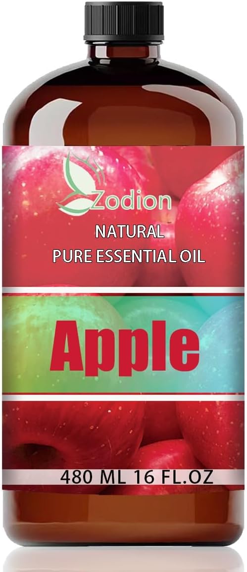 Apple Essential Oil - Apple Oil for Diffuser, 16 Fl Oz(480ml) | Candle Making, Soap Making, aroma, Strong Scent, Pure, Natural, Home Fragrance, Massage, Large Bottle
