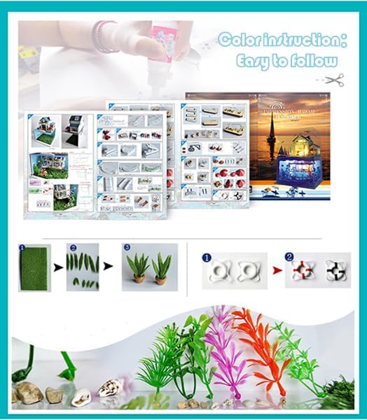 RHZN Miniature House Kit, Dollhouse Kit, Miniature Kit, DIY Mini House Building Kit for Adult, Holidays in Hawaii