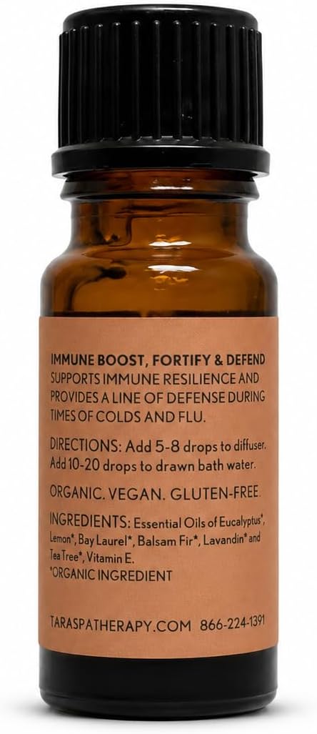 TARA Spa Therapy Revitalizing Bath & Diffuser Oil – 100% Pure Organic Essential Oil Blend for Aromatherapy & Wellness – Eucalyptus, Tea Tree & Lemon, 0.34 fl oz (10ml)