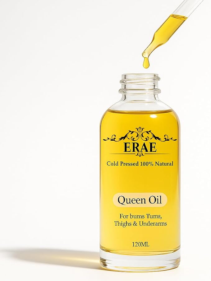 Erae Queen Oil – Cold-Pressed Natural Botanical Firming Oil for Face & Body – Hydrates Tightens & Restores Elasticity for Crepey, Aging & Menopausal Skin on Arms, Tummy & Thighs, 4 fl oz (1PCS)