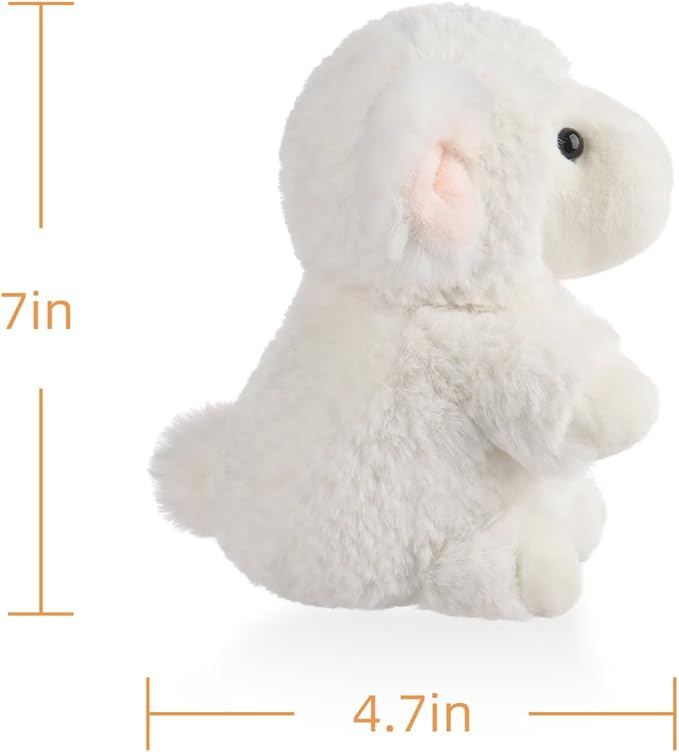 Apricot Lamb Lucky Lamb Stuffed Animals for Kids, Soft Cute Plush Toys for Baby Girl and Boy, 7 Inches