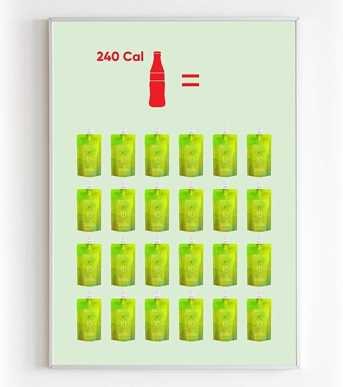 EVERYDAZE Essential C’s Konjac Jelly | Green Grape | Plant-Based Collagen Booster | Gluten Free, Sugar Free, Low Calorie | Healthy Drinkable Fruit Snack | 10 Pack Box Food Drink Pouch