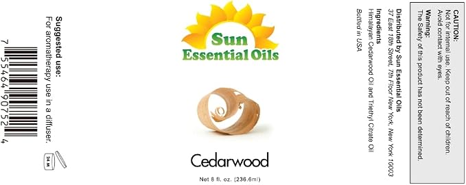 Sun Essential Oils 8 Fluid Ounces Cedarwood Essential Oil