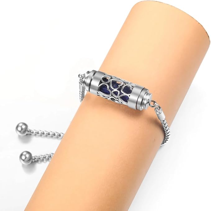 Essential Oil Bracelet,Essential Oil Diffuser Bracelet Stainless Steel Aromatherapy Locket Adjustable Diffuser Bracelet Unisex (Stretch-F)