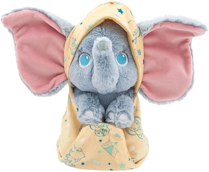 DISNEY STORE Babies Collection: Dumbo Plush in Swaddle with Detailed Plush Features - Official Soft Toy - Stuffed Animals for Babies - Perfect for Fans & Kids