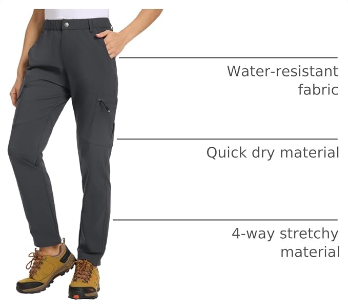 TBMPOY Women's Hiking Cargo Pants Lightweight Water Resistant Quick Dry Fishing Camping Travel Work Pant with 6 Pockets