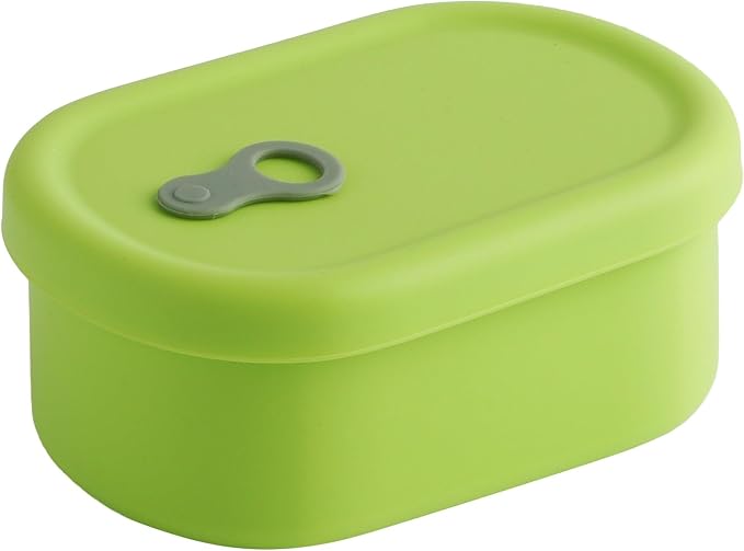 Korean Silicone Food Container, Steam Vent, Green Apple, 12 fl oz | Microwave & Freezer Safe, Leakproof, Airtight, Dishwasher Safe, BPA Free