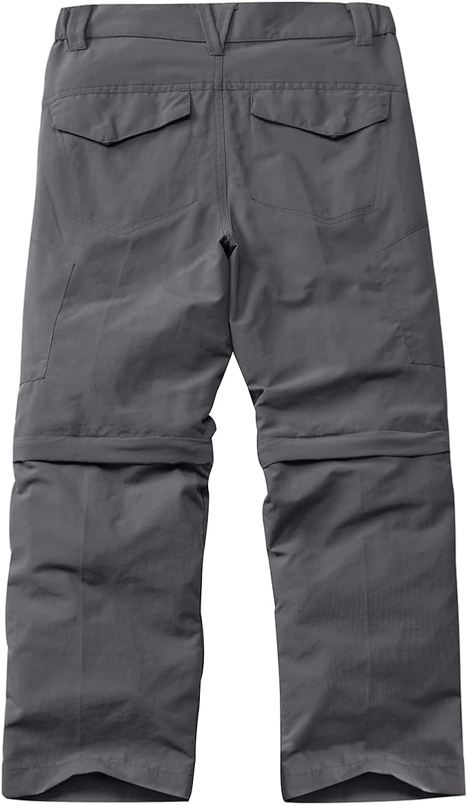 linlon Kids' Cargo Pants, Boy's Casual Outdoor Quick Dry Waterproof Hiking Climbing Convertible Trousers #9016