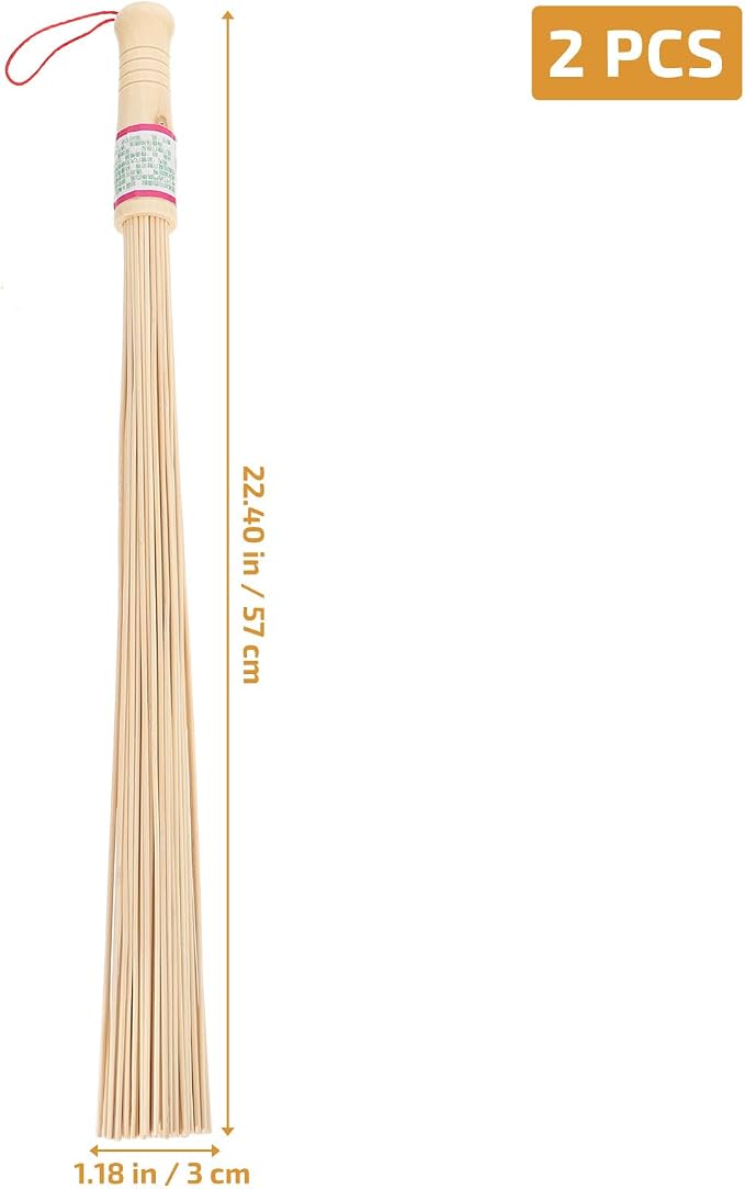 FOMIYES 2Pcs Bamboo Massage Sticks for Back, Neck, Shoulder, and Legs - Ergonomic Design, Lightweight, Portable Self Massage Tools