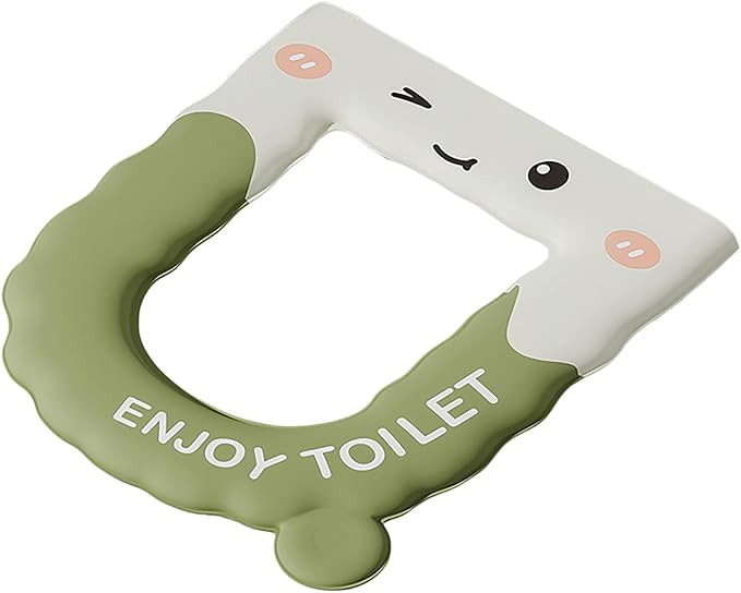 Thick Toilet Seat Cover, Kids Toilet Seat Covers For Bathroom, Waterproof Washable Eva Toilet Cushion Seat Warmer, Soft Close Toilet Seat Cushion For Seniors, Pressure & Pain Relief Comfort (Green)