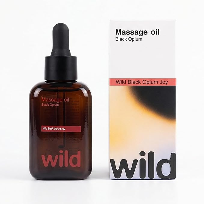 Organic Massage Oil Black Opium – Deeply Hydrating & Relaxing Body Oil for Stress Relief, Ideal for Couples Massage, Aromatherapy & Skin Nourishment with Natural Essential Oils
