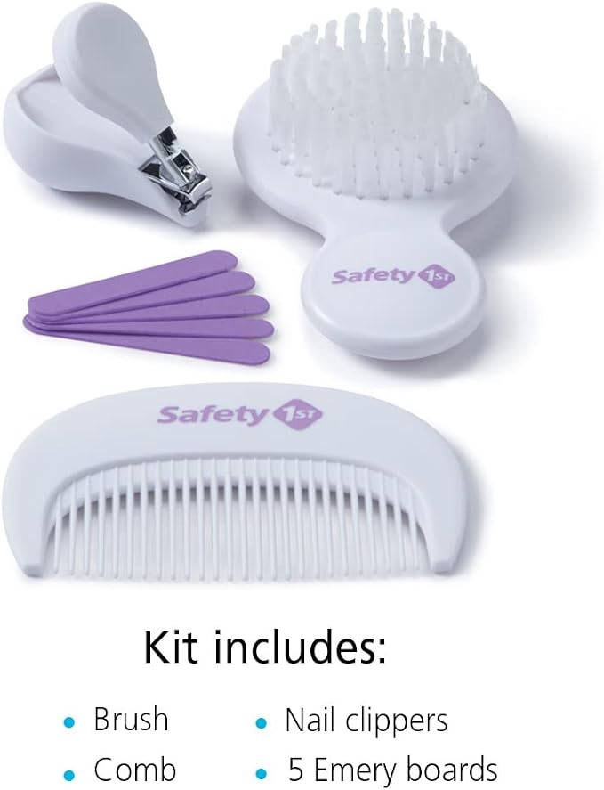 Safety 1st Deluxe Baby Healthcare and Grooming Kit, Pyramids Grape Juice, Newborn Baby Essentials, One Size, 24 Pieces