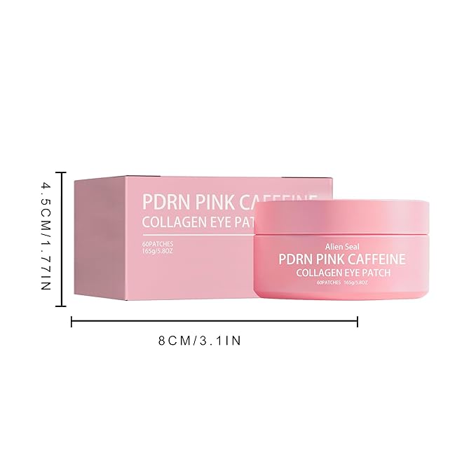 PDRN Pink Caffeine Collagen Eye Patch for Night CareㅣFuller-Looking Eye Area, Under-Eye Puffiness, Dark Circles Care for Smooth, Radiant & Youthful-Looking | Korean Skincare, K-Beauty (2PC)