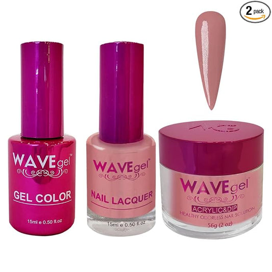 WAVEGEL Soak-Off Gel, Nail Lacquer & Acrylic/Dip Powder Matching Set - Princess Collection - #26 Stone Palace