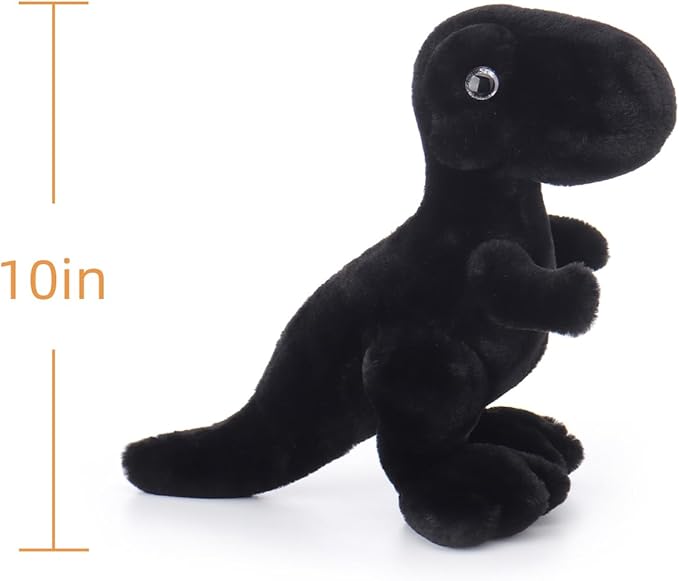 Apricot Lamb Black Dinosaur Stuffed Animals for Kids, Soft Cute Plush Toys for Baby Girl and Boy, 10 Inches