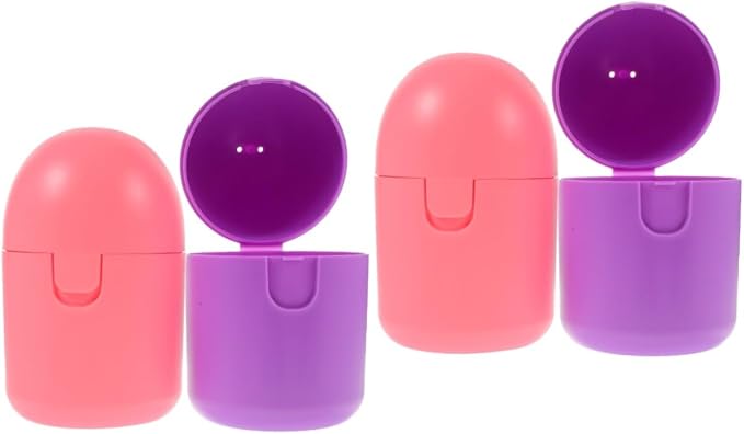 Homoyoyo 4pcs Portable Microwave Cleaning Holder for Cups Storage Box for Travel and Home Use