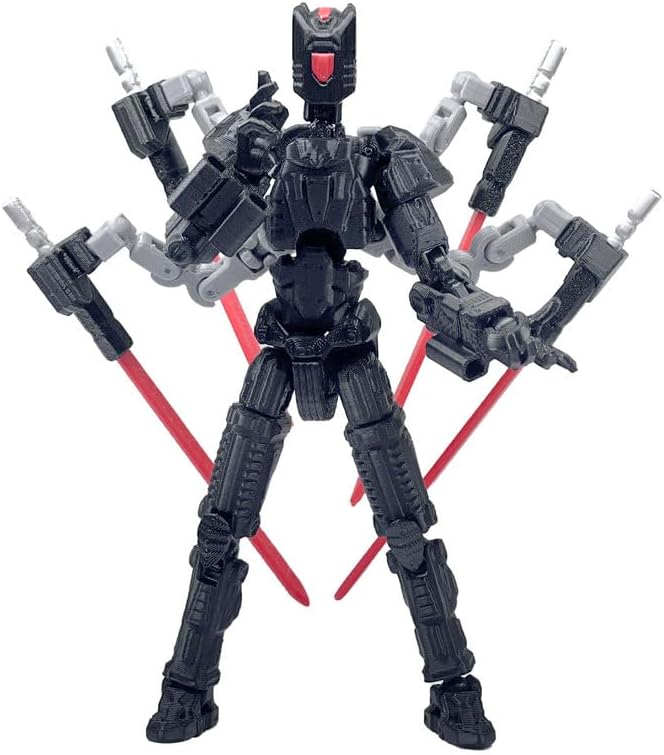 T13 Action Figure Set (Assembly Completed)，3D Printed Multi-Jointed, Desktop Decorations for Game Lovers Toys,5.5Inch (Black)