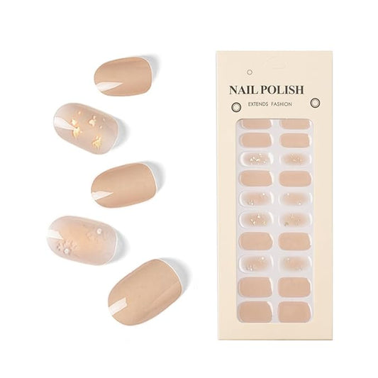Nail Stickers 20 Pieces Full Wraps Nail Polish Strips, Self-Adhesive Gel Nail Art Decals for Women Girls