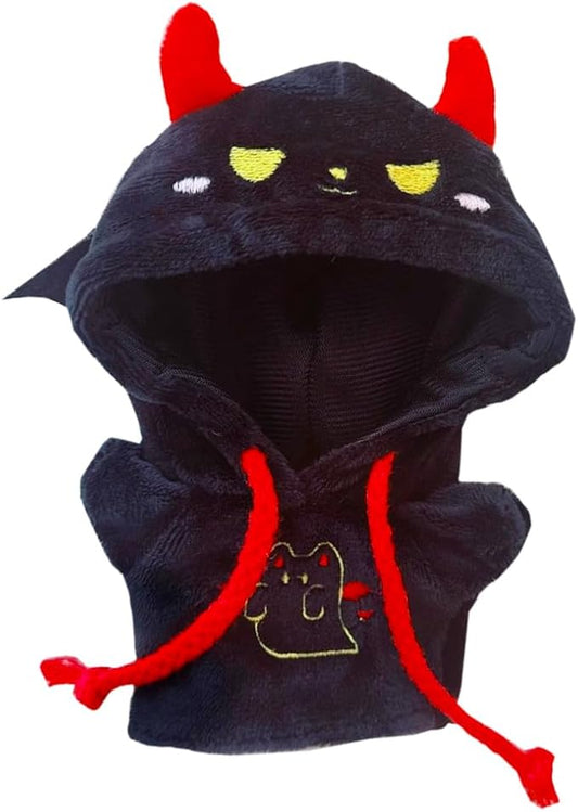 niannyyhouse 10cm-15cm Plush Doll Clothes Black White Ghost Hoodie 17cm Doll Dress Up (Black)