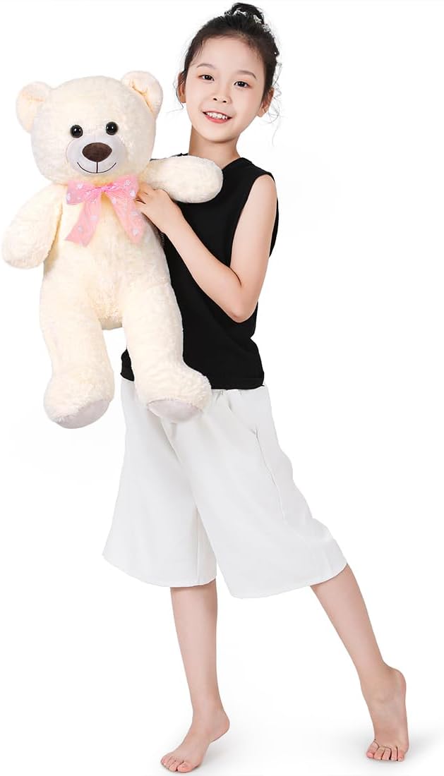 Teddy Bear Stuffed Animal 16'' Small Teddy Bear Plush Toy Gift for Valentine Christmas Birthday White