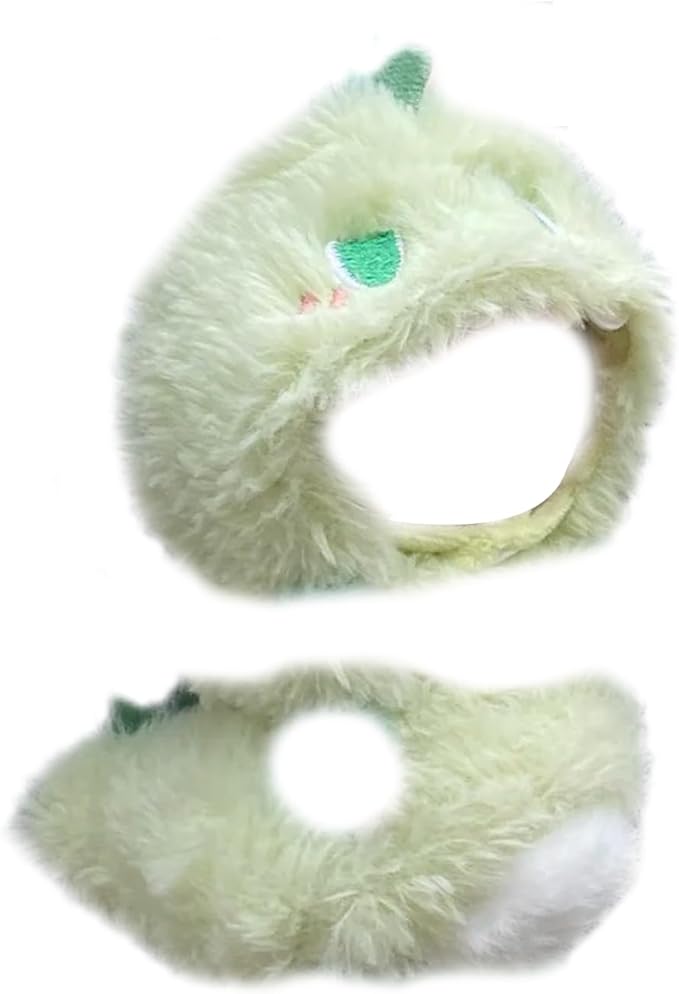 Green Dinosaur Costume for labubu. Fits Labubu Dolls & Most 17cm Blind Box Toys, Soft Furry Dino Outfit Compatible with Labubu Series, Cute Animal Clothing Photo Prop