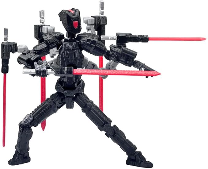 T13 Action Figure Set (Assembly Completed)，3D Printed Multi-Jointed, Desktop Decorations for Game Lovers Toys,5.5Inch (Black)