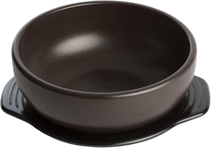 Crazy Korean Cooking Korean Stone Bowl (Dolsot), Sizzling Hot Pot for Bibimbap and Soup (Large, No Lid) - Premium Ceramic